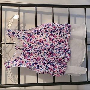 Girl's floral tank with sheer lining bottom